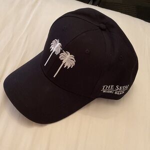 Black Palm Tree Embroidered Cap the setai Miami Beach